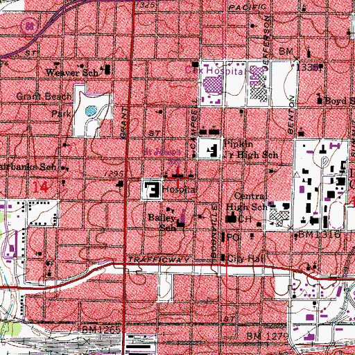 Topographic Map of Saint Joseph School, MO