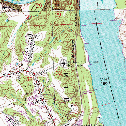 Topographic Map of Saint Joseph Ursuline Novitiate, MO