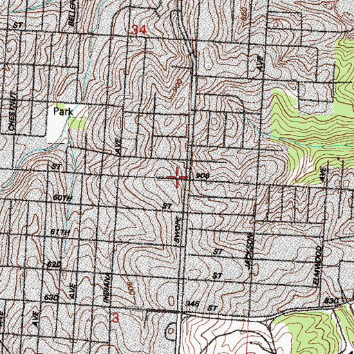 Topographic Map of Saint Louis School, MO
