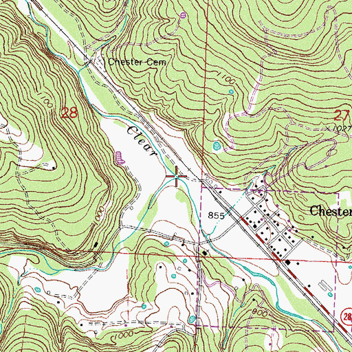 Topographic Map of McCaslin Branch, AR