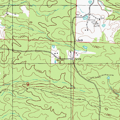Topographic Map of McCauley Church, AR
