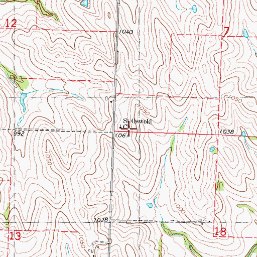 Topographic Map of Saint Oswold Church, MO