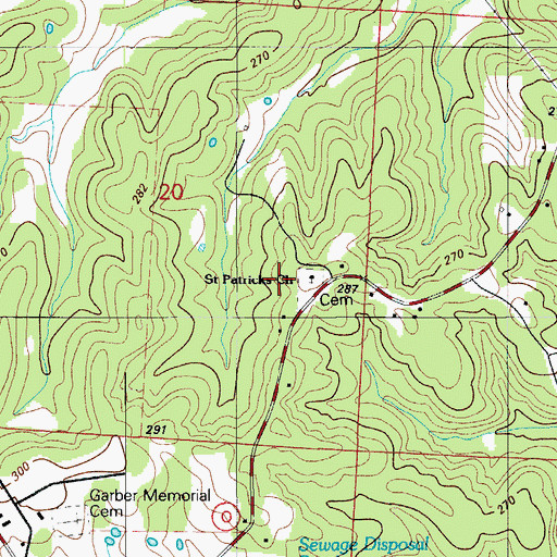 Topographic Map of Saint Patricks Church, MO