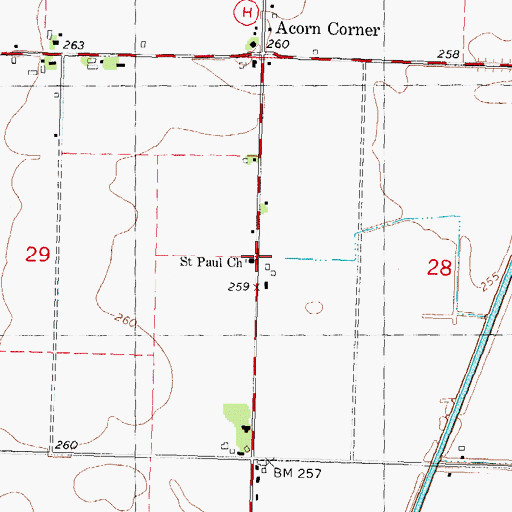 Topographic Map of Saint Paul Church, MO