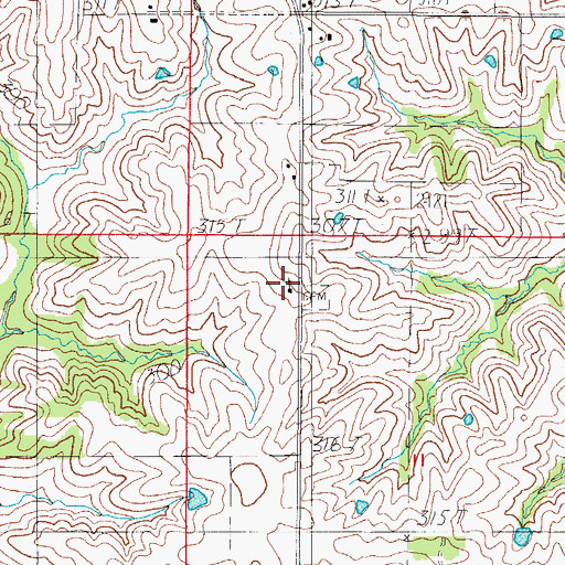 Topographic Map of Saint Paul Church, MO