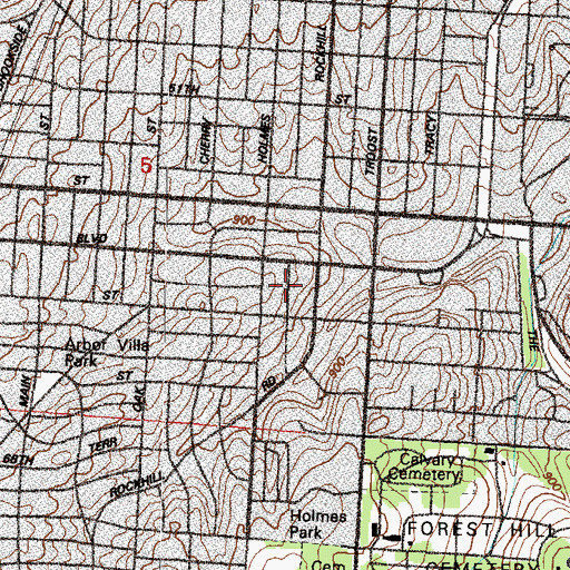Topographic Map of Saint Peter Elementary School, MO