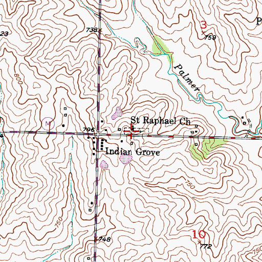 Topographic Map of Saint Raphael Church, MO