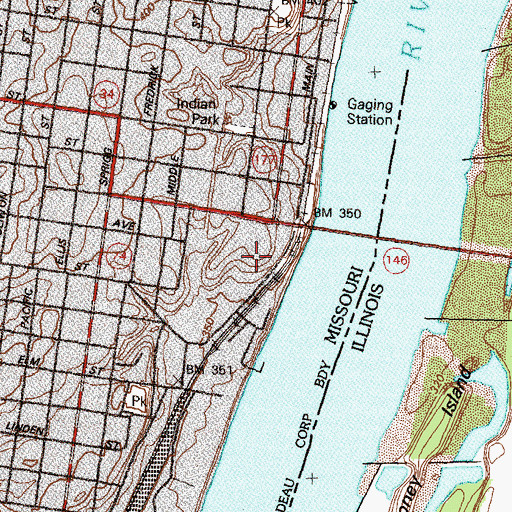 Topographic Map of Saint Vincents College, MO