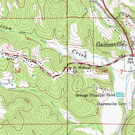 Topographic Map of Saint William Church, MO