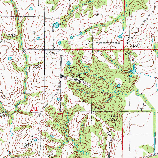Topographic Map of Salem Cemetery, MO