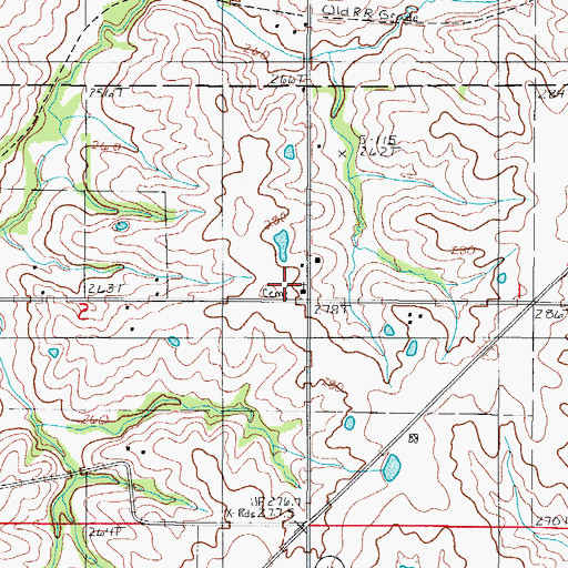 Topographic Map of Salem Church, MO