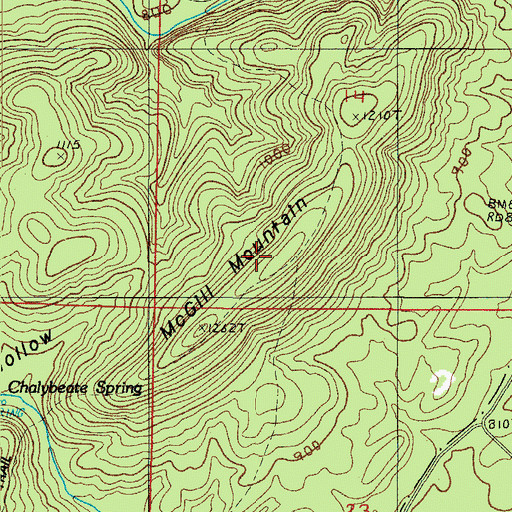 Topographic Map of McGill Mountain, AR