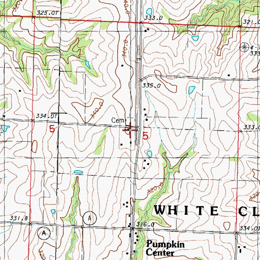 Topographic Map of Salem Church, MO