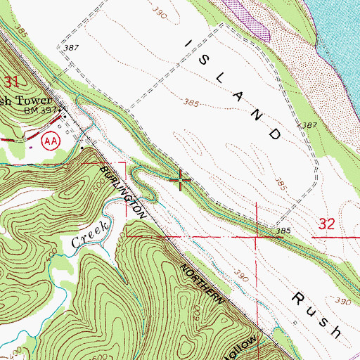 Topographic Map of Saline Creek, MO