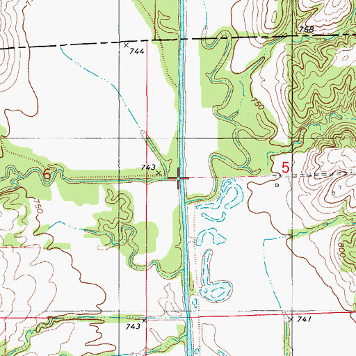 Topographic Map of Saling Branch, MO