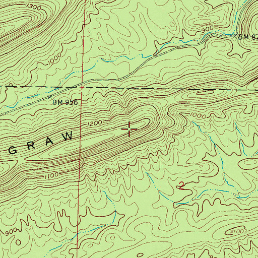 Topographic Map of McGraw Mountain, AR