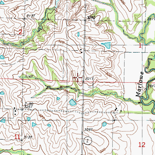 Topographic Map of Salmon School (historical), MO