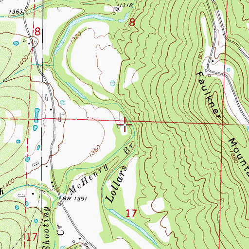 Topographic Map of McHenry Branch, AR