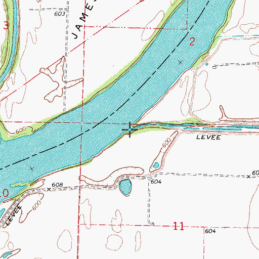 Topographic Map of Salt Creek, MO