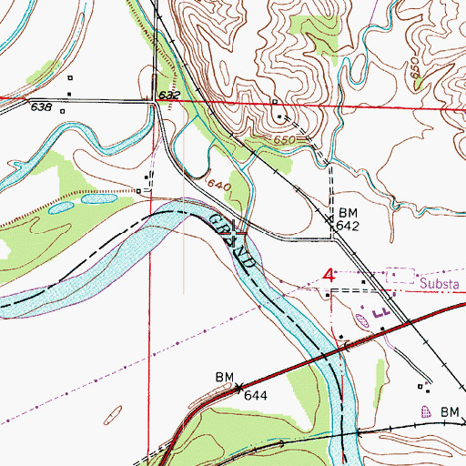 Topographic Map of Salt Creek, MO
