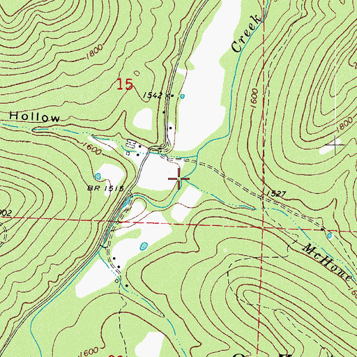Topographic Map of McHone Creek, AR