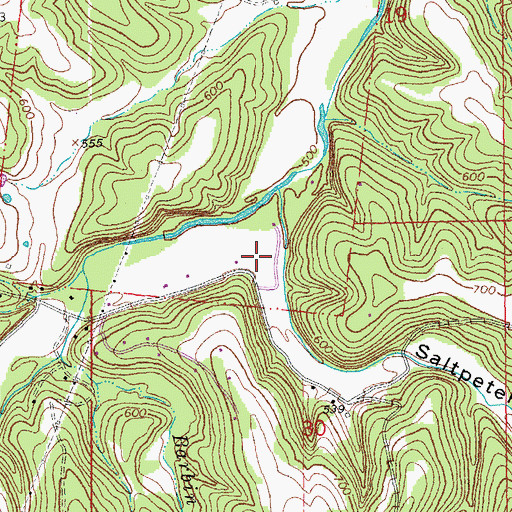 Topographic Map of Saltpeter Hollow, MO