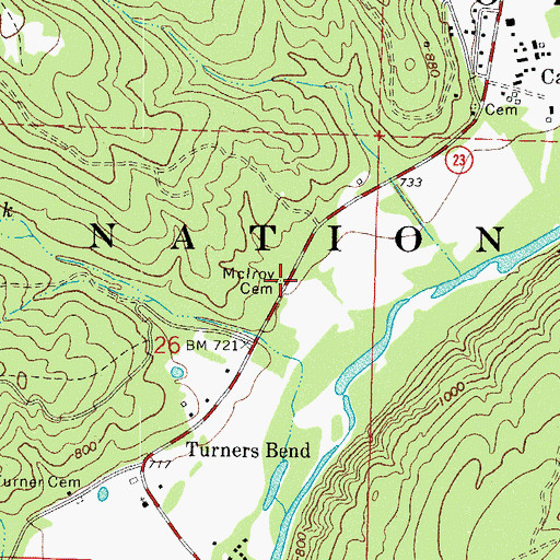 Topographic Map of McIlroy Cemetery, AR