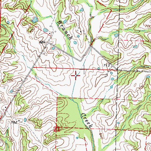 Topographic Map of Sand Branch, MO
