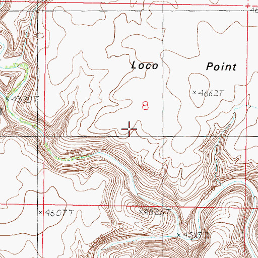 Topographic Map of Loco Point, AZ