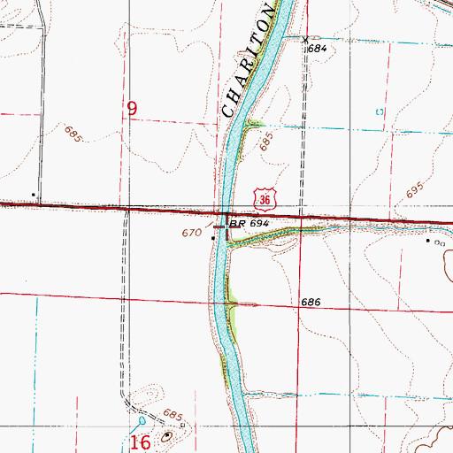 Topographic Map of Sand Branch, MO