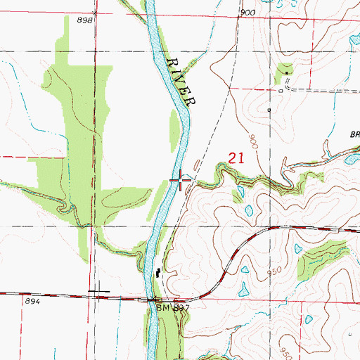 Topographic Map of Sand Creek, MO