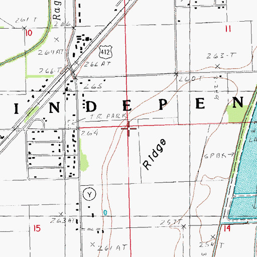 Topographic Map of Sand Ridge, MO