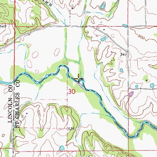 Topographic Map of Sand Run, MO