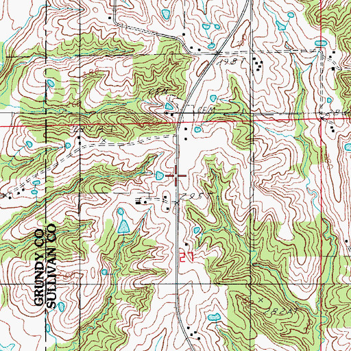 Topographic Map of Sandefur School (historical), MO