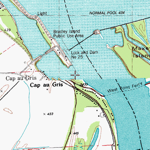 Topographic Map of Sandy Chute, MO