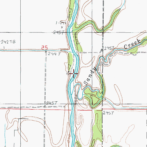 Topographic Map of Sandy Creek, MO