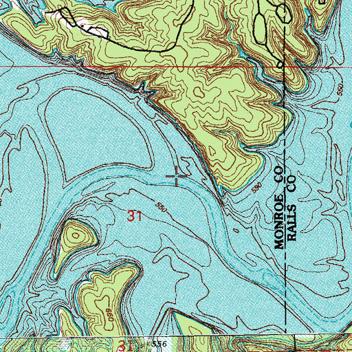 Topographic Map of Sandy Creek, MO