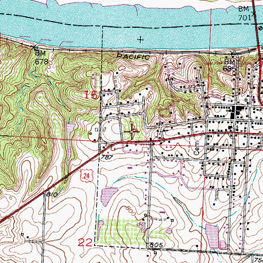 Topographic Map of Santa Fe Elementary School, MO