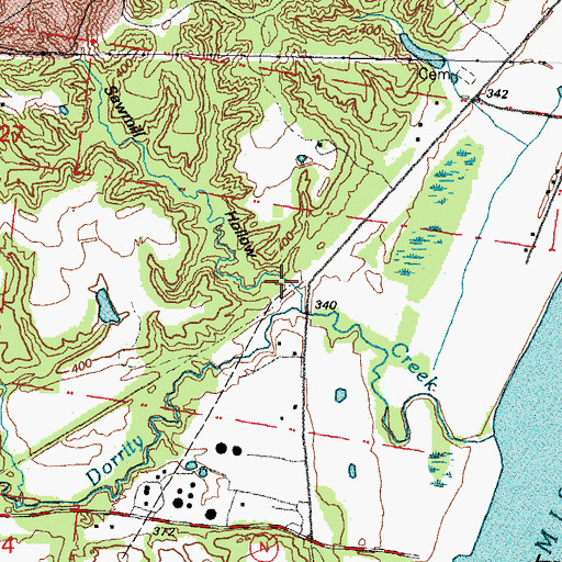 Topographic Map of Sawmill Hollow, MO