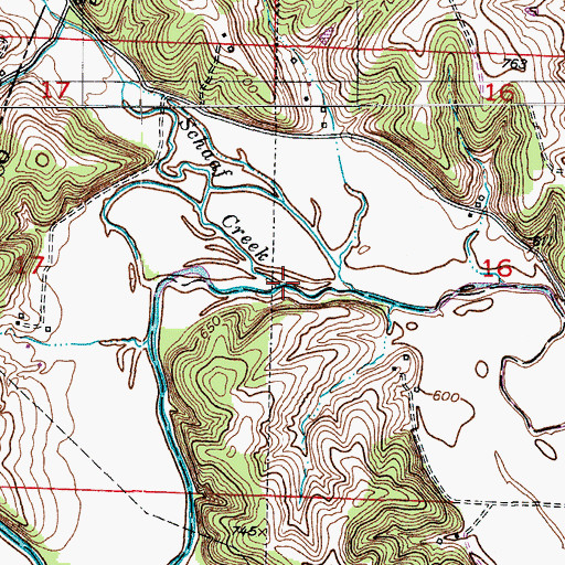 Topographic Map of Schaaf Creek, MO