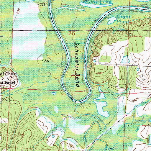 Topographic Map of Schapeler Bend, MO