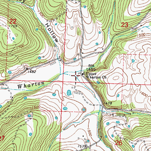 Topographic Map of McKnight Hollow, AR