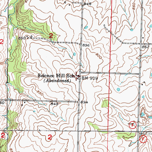 Topographic Map of Science Hill School (historical), MO