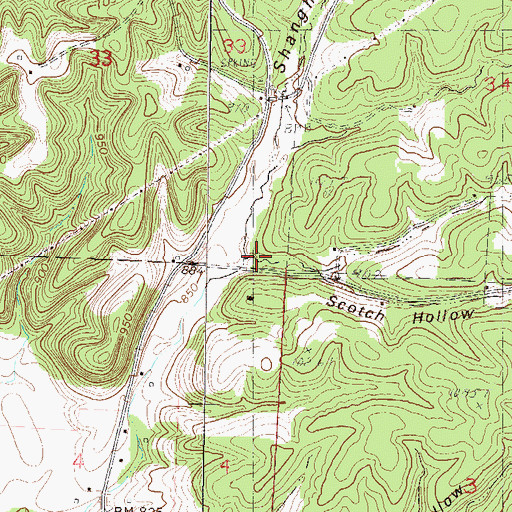 Topographic Map of Scotch Hollow, MO