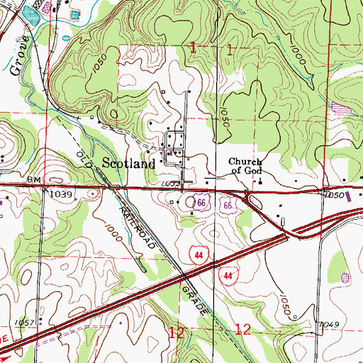 Topographic Map of Scotland, MO