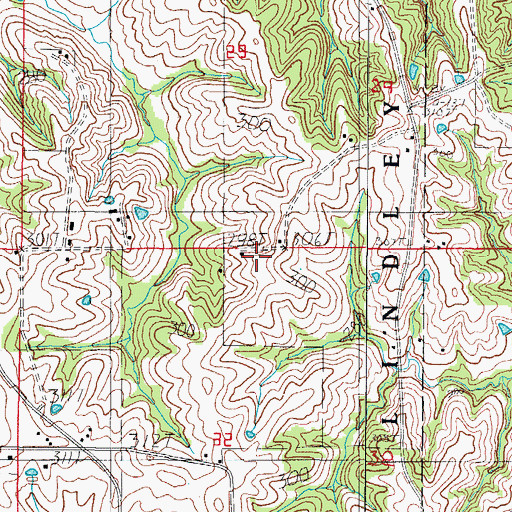 Topographic Map of Scott Hill School, MO