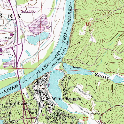Topographic Map of Scott Hollow, MO