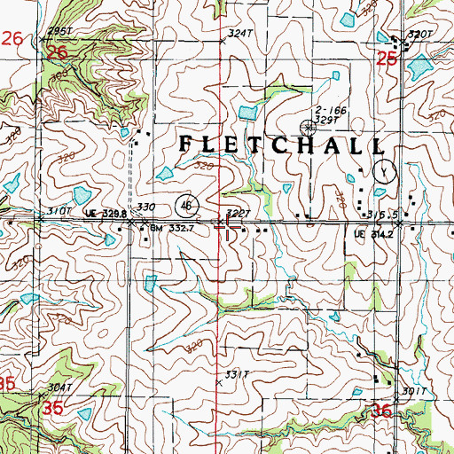 Topographic Map of Scott School (historical), MO