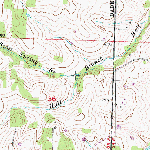 Topographic Map of Scott Spring Branch, MO