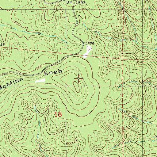 Topographic Map of McMinn Knob, AR